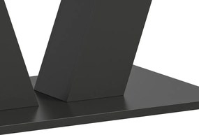 Rozkladací jedálenský stôl Moteon 150x90 cm, sivý/sivý, podnož V