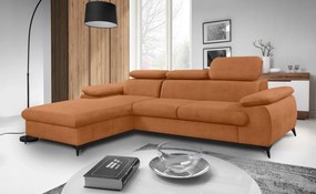 Rohová sedacia súprava Scala, hrdzavá látka, ľavý roh