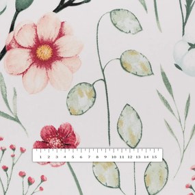 Biante Bavlnený behúň na stôl Sandra SA-747 Lúčne kvety na bielom 35x120 cm