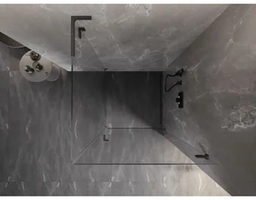 Mexen Lunar-B L výklopný sprchový kút pravý 100 x 100 cm, číre sklo, brúsený grafit, 832L-100-100-66-00-P