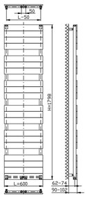 Aqualine, BONDI vykurovacie teleso 600x1798mm, biela, DC450T