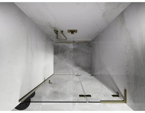 Mexen, Mexen Lunar L výklopné pravé sprchové dvere 115 cm, transparentné, brúsené zlaté - 834L-115-000-55-00-P