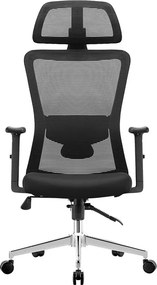 Kancelárska ergonomická stolička Neoseat LORELI — sieť / látka, čierna, nosnosť 150 kg