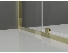 Mexen Exo, výklopné sprchové dvere 140 cm, číre sklo, zlatá, 819-140-000-50-00