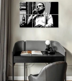 Najväčší mafiáni na plátne The Godfather - Vito Corleone s fľaškou škótskej | rôzne rozmery