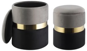 Eglo 424021 - SADA 2x Taburet MASHIKE pr. 31,5/36 cm šedá/čierna/zlatá