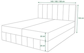 Manželská posteľ Boxspring 160 cm Barack (bordová) (s matracom a úložným priestorom). Vlastná spoľahlivá doprava až k Vám domov. 1046391