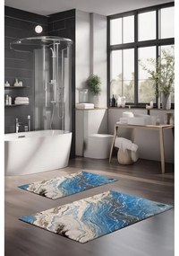 Modré kúpeľňové predložky v súprave 2 ks 60x100 cm – Foutastic