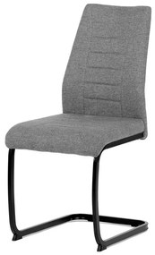 Jedálenská stolička DCL-438 GREY2, strieborná šedá látka, čierne kovové nohy