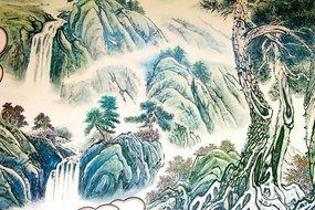 Samolepiaca tapeta čínska krajinomaľba - 300x200