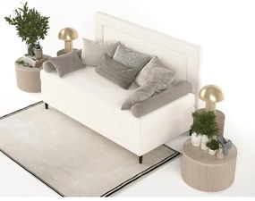 Krémovobiela čalúnená jednolôžková posteľ 100x200 cm Alba – Maison de Rêve