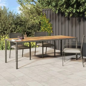 Záhradný stôl sivý 250x100x75 cm polyratan 316730