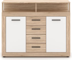 Vintino Komoda LARGO MIDI B 119,5 cm – dub sonoma / biela