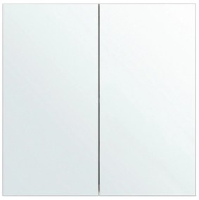 Kúpelňová zrkadlová skrinka biela / strieborná 60 x 60 cm NAVARRA Beliani