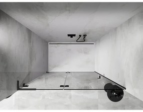 Mexen, Mexen Lunar L ľavé otočné sprchové dvere 140 cm, transparentné, pištoľový kov - 834L-140-000-95-00-L