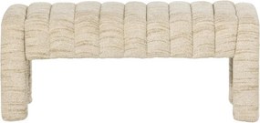 Béžová polstrovaná lavica z textílie buklé Frex – WOOOD