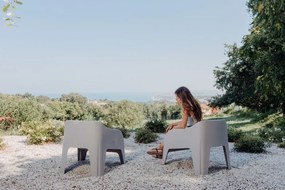 PETRA ARMCHAIR plastové kreslo, sivé