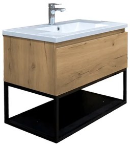 Kúpeľňová skrinka s umývadlom SAT B-Way dub mat BWAY80OAKU, 1 ks