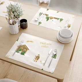 Goldea vianočné prestieranie na stôl 100% bavlnené plátno - pásli ovce valaši - sada 2ks 30 x 40 cm