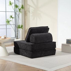 Rozkladacia penová sofa CALMERO - čierna