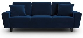 Modrá zamatová rozkladacia/s úložným priestorom pohovka 235 cm Kyoto – Cosmopolitan Design