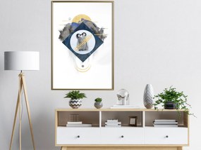 Artgeist Plagát - Penguin Couple [Poster] Veľkosť: 30x45, Verzia: Čierny rám s passe-partout