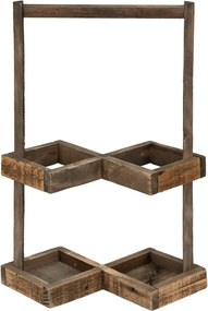 Hnedý antik dekoratívny stojan na víno - 27*14*42 cm