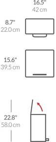 Simplehuman Mini pedálový odpadkový kôš na triedený odpad 15 l, nehrdz. oceľ mat
