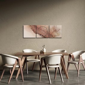 Obraz - Zlaté trblietky (s hodinami) (90x30 cm)