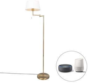 Inteligentná klasická stojaca lampa bronzová s bielou vrátane WiFi A60 - Ladas Fix