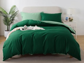XPOSE® Francúzske bavlnené Renforcé  obliečky EVITA  DUO - tmavo zelené/svetlo zelené