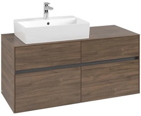 VILLEROY &amp; BOCH Collaro závesná skrinka pod umývadlo na dosku (umývadlo vľavo), 4 zásuvky, 1200 x 500 x 548 mm, Arizona Oak, C12900VH