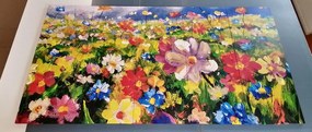 5-dielny obraz olejomaľba lúčne kvety