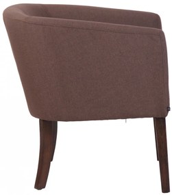 Design-Shop Kreslo Nemea - látka, drevené nohy antik tmavé - Hnedá