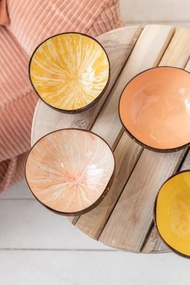 Oranžová miska v tvare polovice kokosového orecha - Ø 14*7 cm