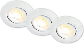 Briloner 7586036 - SADA 3xLED kúpeľňových podhľadových svietidiel KLIRA 1xLED/4,9W/230V IP23 biela