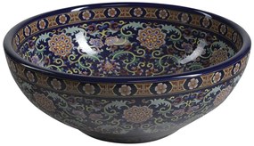 Sapho Sapho, PRIORI keramické umývadlo, priemer 41 cm, 15 cm, fialová s ornamentami, PI022