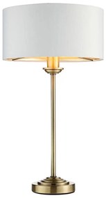 Endon 104054 - Stolná lampa HIGHCLERE 1xE14/7W/230V biela/mosadz pr. 25 cm