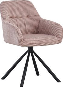 XXXLutz STOLIČKA S PODRÚČKAMI, železo, kord, ružová, čierna Carryhome - Stoličky - 000758016002