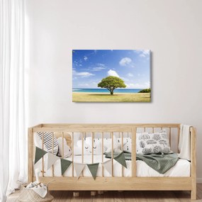 Obraz pláže so stromom (90x60 cm)