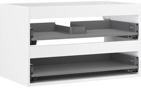 Mexen Box-A, závesná skrinka 80 cm, 2 zásuvky, biela matná, 91AX0-0800-470-2-01