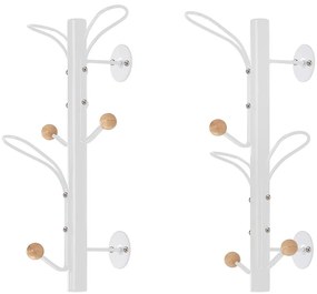 Nástenný vešiak Gc7469 Biela/Prirodzené