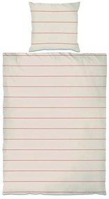 Červeno-béžové obliečky na jednolôžko z bavlneného saténu 140x200 cm Align - Mette Ditmer Denmark