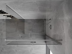 Mexen Mist-F T, 1-krídlový skladací sprchový kút pravý 115 x 70 cm, číre sklo, chrómový profil, 8A6T-115-070-01-00-P