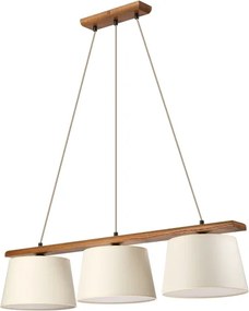 Závesný luster AIDA 3xE27/15W/230V, priemer 25 cm, dub/krémová