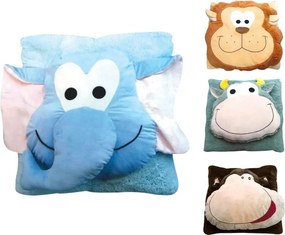 AKCIA Detský vankúš CUDDLI FRIENDS 70x70 cm plyšový - viac farieb II. akosť Farba: Modrá