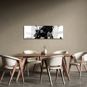 Obraz - Zrodený na jazdu (s hodinami) (90x30 cm)