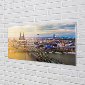 Obraz na akrylátovom skle Nemecko panorama riečny mosty 125x50 cm