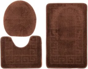 Sada kúpeľňových koberčekov MONO 1030 hnedý 8121 3PC grécky