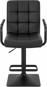 LuxuryForm DESIGN Barová stolička VERONA BLACK na čiernej hranatej podstave - čierna